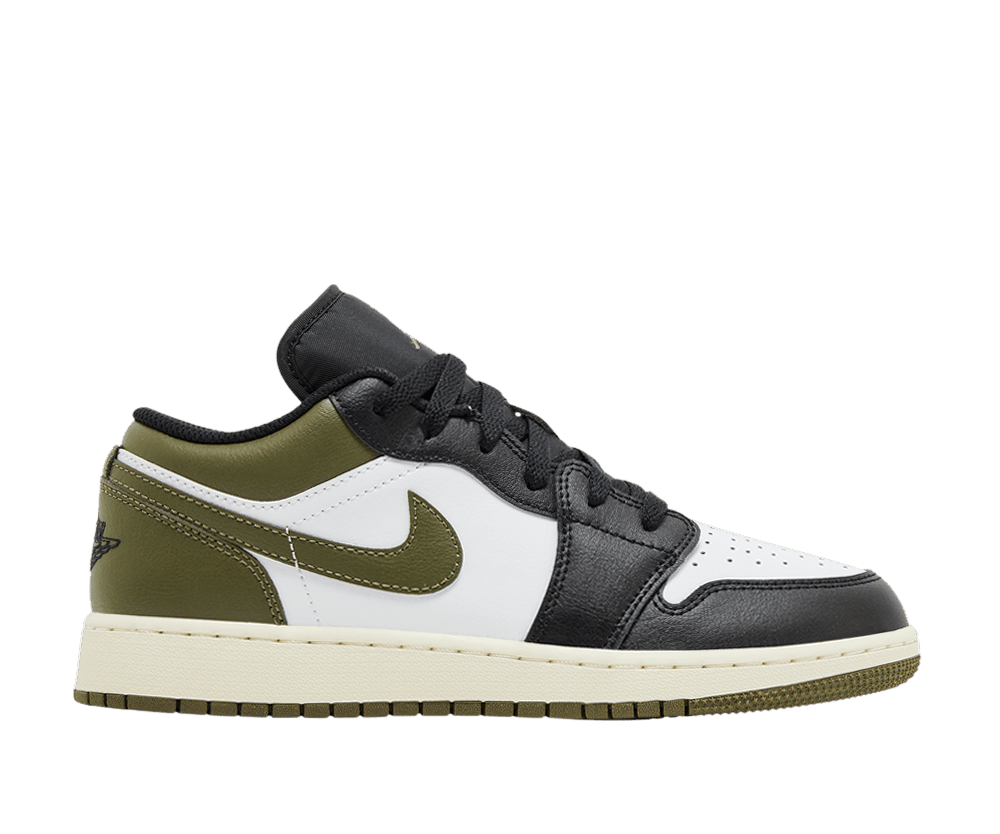 Jordan 1 Low Black Toe Medium Olive (GS)