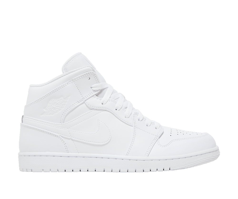 Jordan 1 Mid Triple White