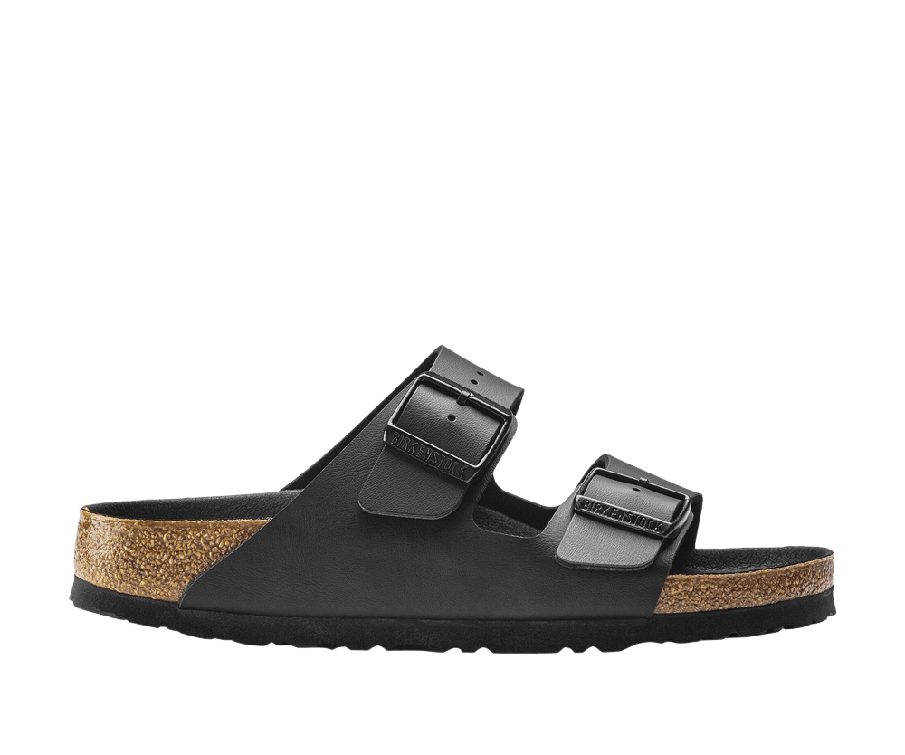 Birkenstock Arizona Birko Flor Black Black Foot Bed