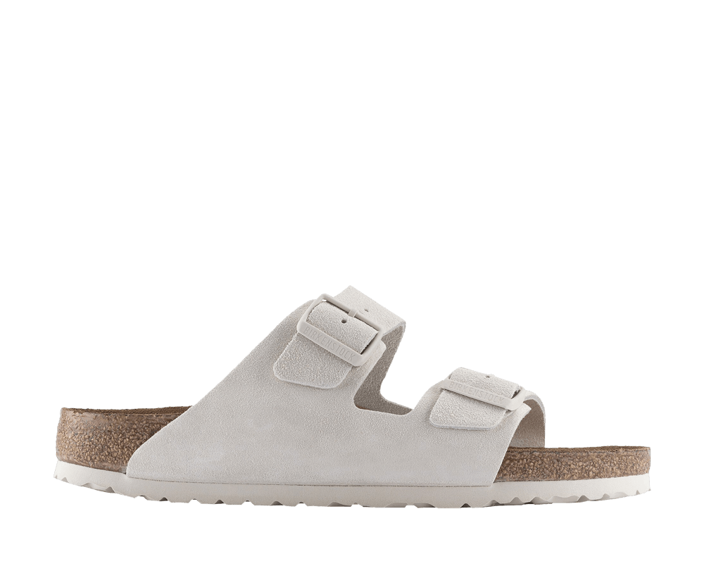 Birkenstock Arizona Soft Footbed Suede Antique White