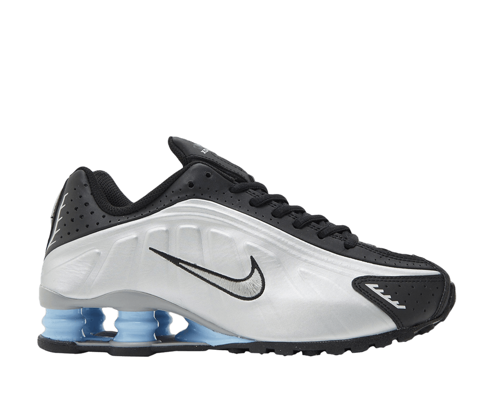 Nike Shox R4 Metallic Silver Black Psychic Blue