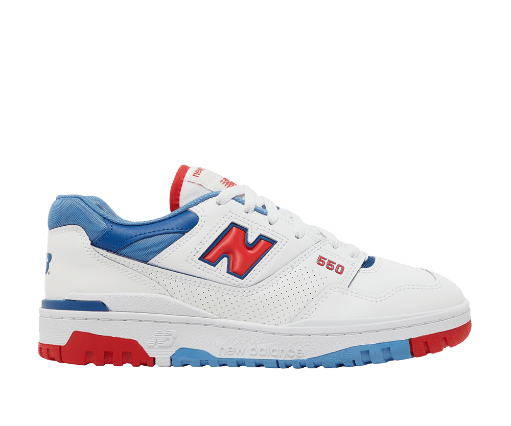 New Balance 550 White True Red Atlantic Blue