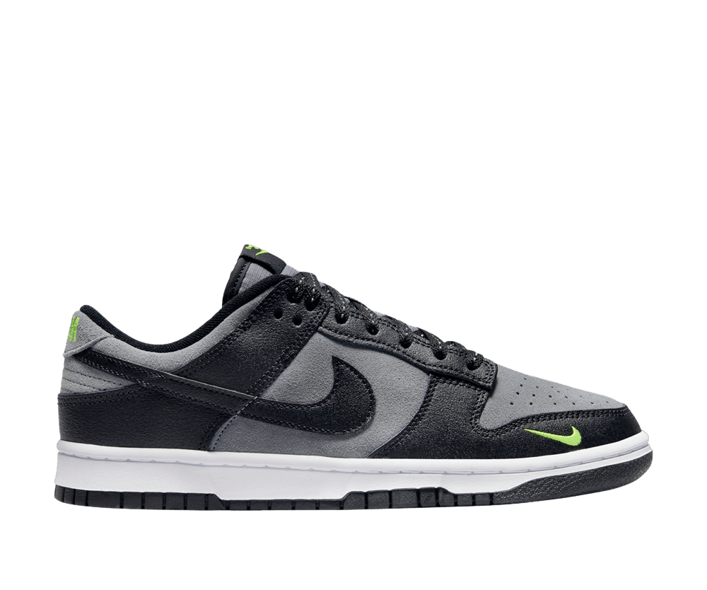 Nike Dunk Low Black Cool Grey Volt Mini Swoosh