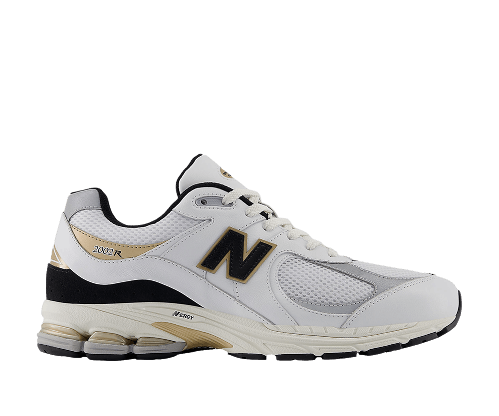 New Balance 2002R White Black Gold Metallic
