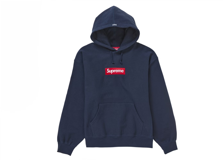 Supreme Box Logo Hooded Sweatshirt FW24 Navy