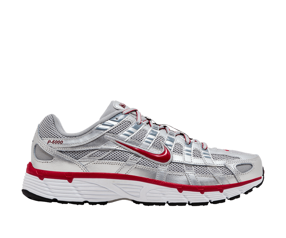 Nike P-6000 Metallic Silver Gym Red