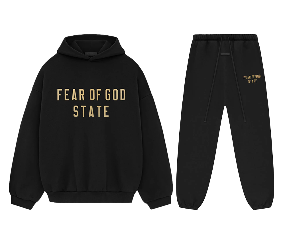 Fear of God Essentials Fleece Black STATE Set