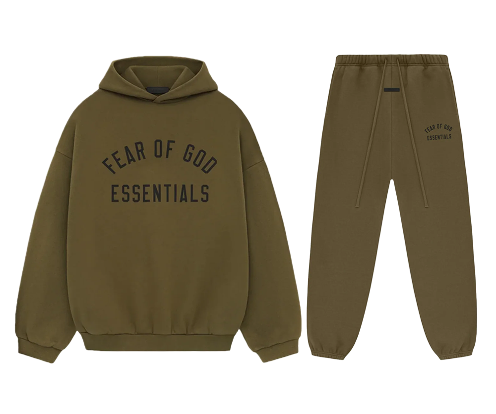 Fear of God Essentials Fleece Olive Set