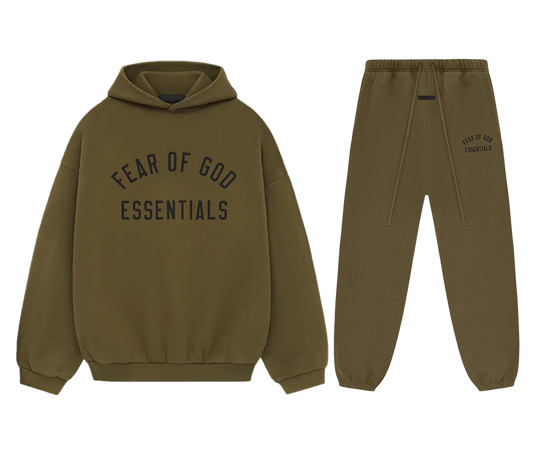 Fear of God Essentials Fleece Olive Set