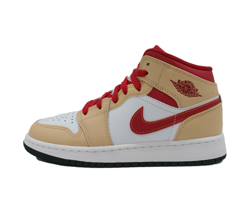 Air Jordan 1 Mid Light Curry Cardinal (GS)